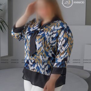 شومیز لورکس یقه کرواتی کد 1170